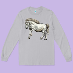 Percheron Horse Long Sleeve Tee Designed By Lillyallendesigns
