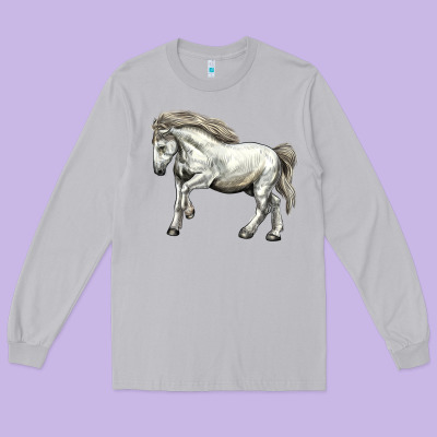 Percheron Horse Long Sleeve Tee Designed By Lillyallendesigns