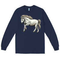 Navy percheron horse Long Sleeve Tee - LillyAllenDesigns