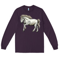 Plum percheron horse Long Sleeve Tee - LillyAllenDesigns