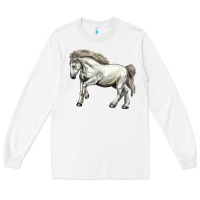White percheron horse Long Sleeve Tee - LillyAllenDesigns