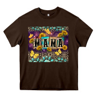 Chocolate Brown Mama with sunflowers Heavy Core Tee - FaDigitalArtStudio