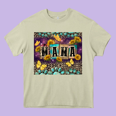 Mama With Sunflowers Heavy Core Tee Designed By Fadigitalartstudio
