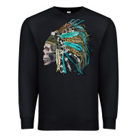 Black western indian headdress with skull Premium Sweatshirt - RanaPortraitStore