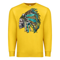 Lemon western indian headdress with skull Premium Sweatshirt - RanaPortraitStore