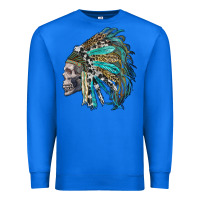 True Royal western indian headdress with skull Premium Sweatshirt - RanaPortraitStore