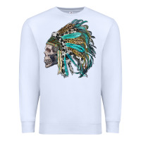 White western indian headdress with skull Premium Sweatshirt - RanaPortraitStore