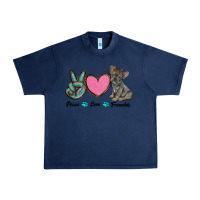 Navy peace love frenchie Urban Heavy Tee - RanaPortraitStore