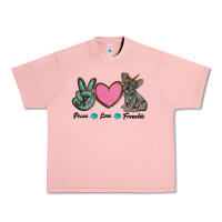 Salmon peace love frenchie Urban Heavy Tee - RanaPortraitStore