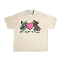 Sandshell peace love frenchie Urban Heavy Tee - RanaPortraitStore