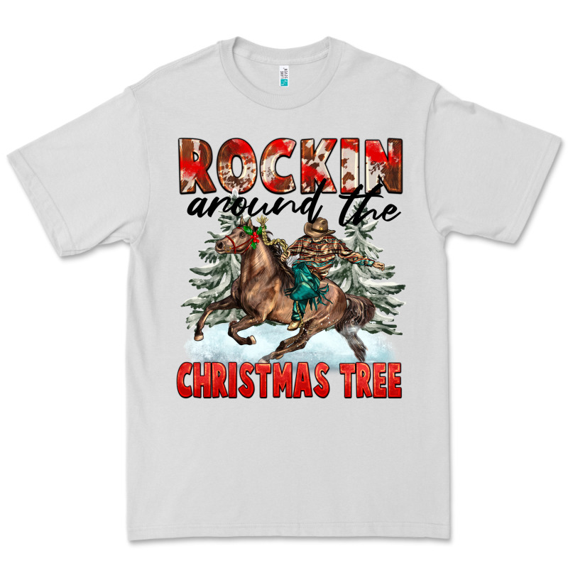 Rockin Around The Christmas Tree Rodeo Premium Tee by FaDigitalArtStudio | Teevron