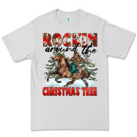 Dove Grey Rockin Around The Christmas Tree Rodeo Premium Tee - FaDigitalArtStudio