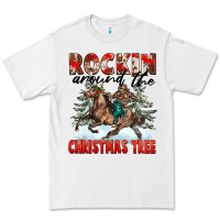 White Rockin Around The Christmas Tree Rodeo Premium Tee - FaDigitalArtStudio