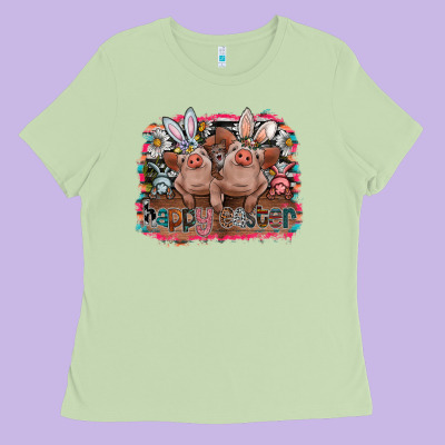 Happy Easter Ladies Tee Designed By Cowhidedigitalart