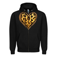 Black gold glitter leopard heart Zipper Hoodie - Jasminsmagicworld