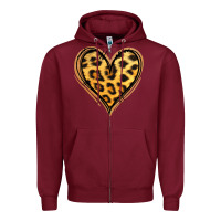 Burgundy gold glitter leopard heart Zipper Hoodie - Jasminsmagicworld