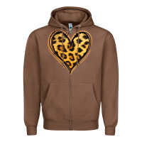 Chestnut gold glitter leopard heart Zipper Hoodie - Jasminsmagicworld