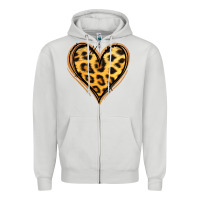 Gold Glitter Leopard Heart Zipper Hoodie | Teevron