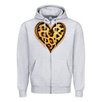 Heather Grey gold glitter leopard heart Zipper Hoodie - Jasminsmagicworld