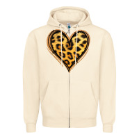 Sandshell gold glitter leopard heart Zipper Hoodie - Jasminsmagicworld