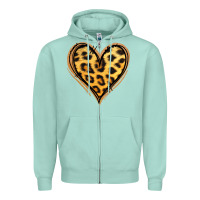 Seafoam gold glitter leopard heart Zipper Hoodie - Jasminsmagicworld