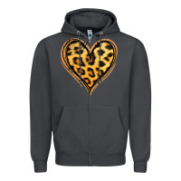Smoke gold glitter leopard heart Zipper Hoodie - Jasminsmagicworld