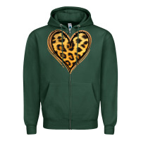Sports Green gold glitter leopard heart Zipper Hoodie - Jasminsmagicworld