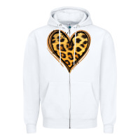 White gold glitter leopard heart Zipper Hoodie - Jasminsmagicworld