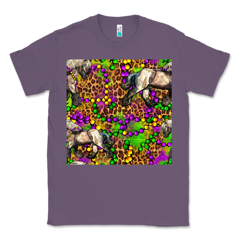 Mardi Gras Leopard Horse Seamless Pattern Classic Tee by FaDigitalArtStudio | Teevron