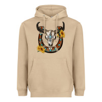 Mushroom bull skull with horseshoe Heavyweight Hoodie - RanaPortraitStore