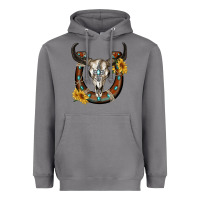Storm bull skull with horseshoe Heavyweight Hoodie - RanaPortraitStore