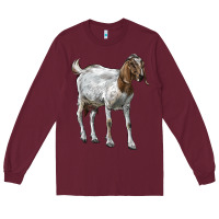 Burgundy Boer Goat Long Sleeve Tee - LillyAllenDesigns