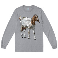 Heather Grey Boer Goat Long Sleeve Tee - LillyAllenDesigns