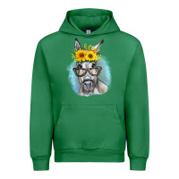 Emerald Sunflower Glasses Donkey Urban Hoodie - RanaPortraitStore