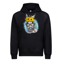 Forest Green Sunflower Glasses Donkey Urban Hoodie - RanaPortraitStore