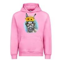 Fuchsia Pink Sunflower Glasses Donkey Urban Hoodie - RanaPortraitStore