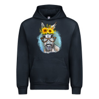Navy Sunflower Glasses Donkey Urban Hoodie - RanaPortraitStore