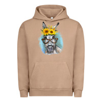Pigment Burro Sunflower Glasses Donkey Urban Hoodie - RanaPortraitStore