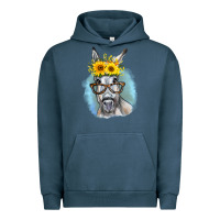 Pigment Midnight Navy Sunflower Glasses Donkey Urban Hoodie - RanaPortraitStore