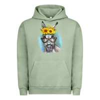 Pigment Oil Green Sunflower Glasses Donkey Urban Hoodie - RanaPortraitStore