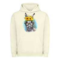 Pigment Pistachio Sunflower Glasses Donkey Urban Hoodie - RanaPortraitStore