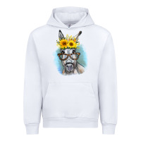 White Sunflower Glasses Donkey Urban Hoodie - RanaPortraitStore