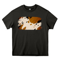 Asphalt Cowhide Black and Light Brown Brushstroke Heavy Core Tee - Jasminsmagicworld