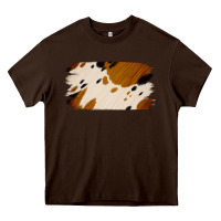 Chocolate Brown Cowhide Black and Light Brown Brushstroke Heavy Core Tee - Jasminsmagicworld