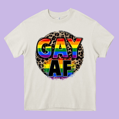 Gay Af Heavy Core Tee Designed By Fadigitalartstudio
