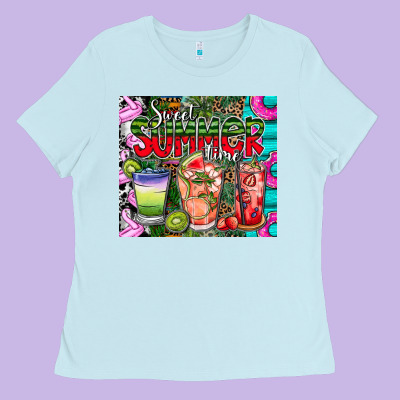 Summer Time Ladies Tee Designed By Cowhidedigitalart