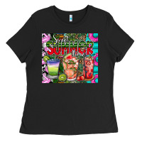 Black summer time Ladies Tee - CowhideDigitalArt