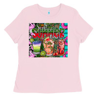 Bubblegum Pink summer time Ladies Tee - CowhideDigitalArt