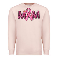Pale Pink cancer ribbon mom Premium Sweatshirt - RanaPortraitStore