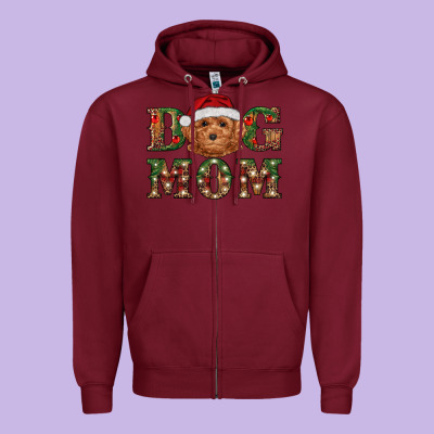 Christmas  Toy Poodle Dog Mom Zipper Hoodie Designed By Ranaportraitstore